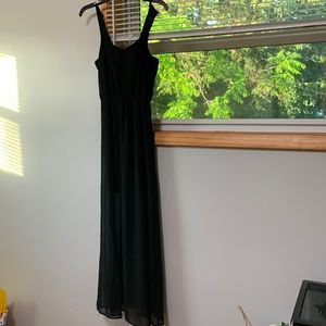 H&M Black Sheer Maxi Dress with Open Back - XS